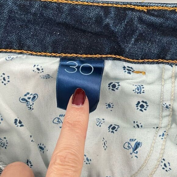 Anthropologie Pilcro The Split Straight Jeans Dark Wash Ultra High Rise Women 30 - Picture 6 of 11